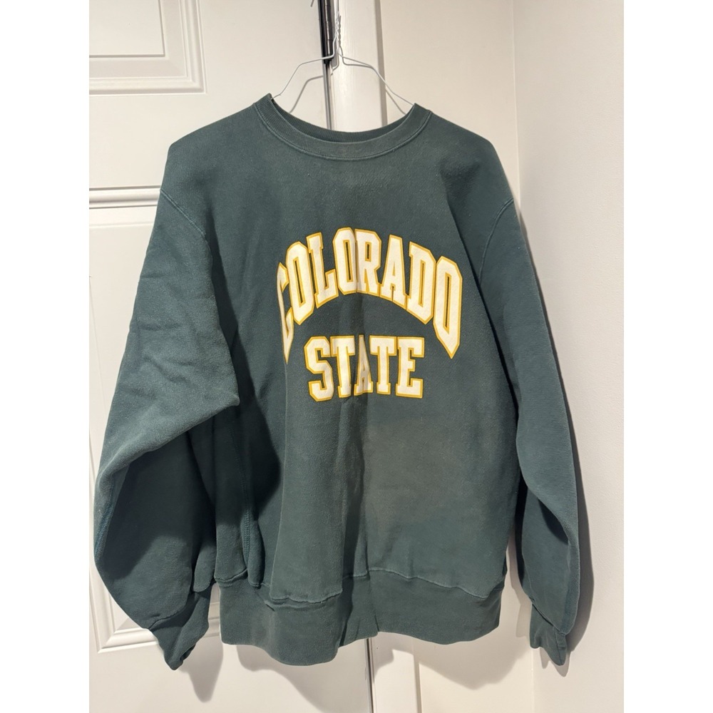 Vintage MV Sport Pro Weave Colorado State Univ Green Sweatshirt XXL Unisex 2XL